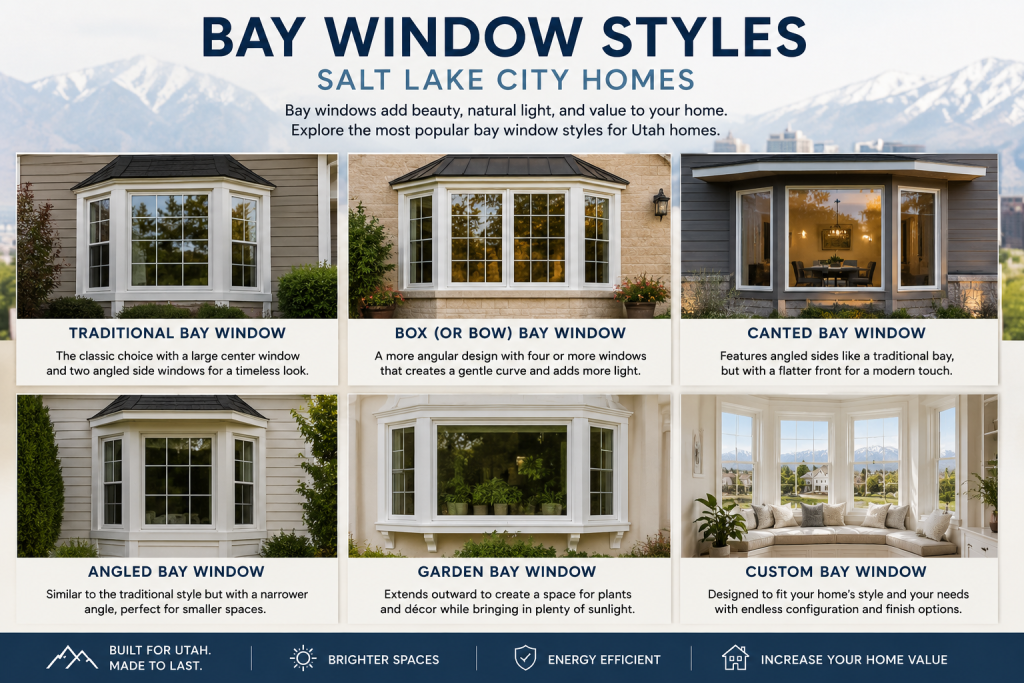 Bay window styles Salt Lake City home