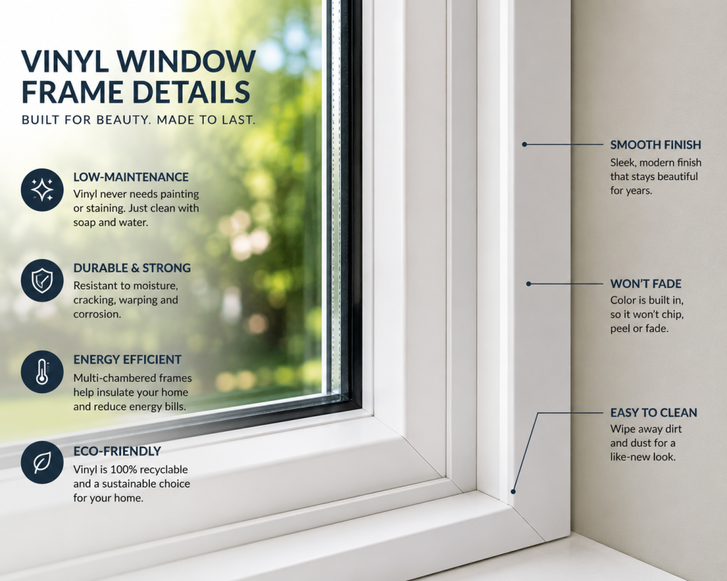 Durable vinyl window frame Salt Lake City