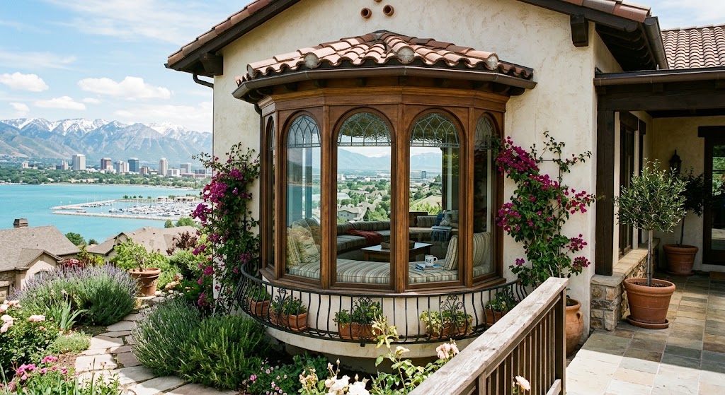 Mediterranean bay window style Salt Lake City