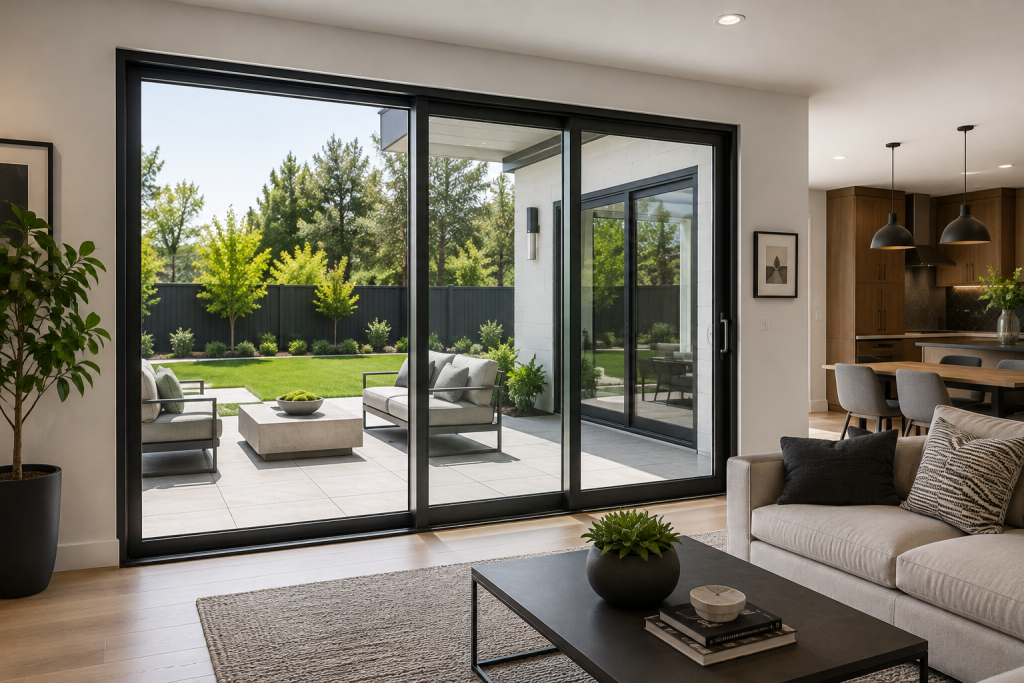 Modern sliding glass door installation Salt Lake City