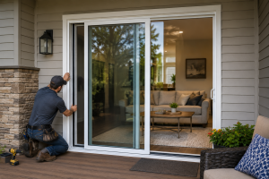 Patio door installation Salt Lake City home