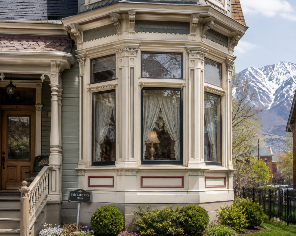 Victorian bay window style Salt Lake City home