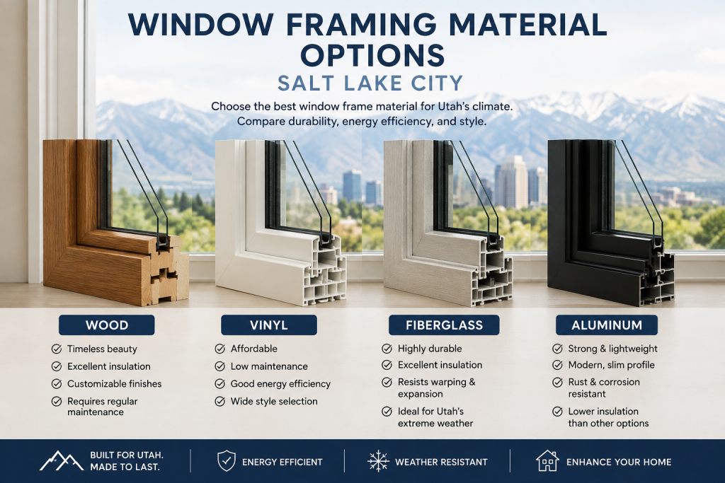 Window framing material options Salt Lake City