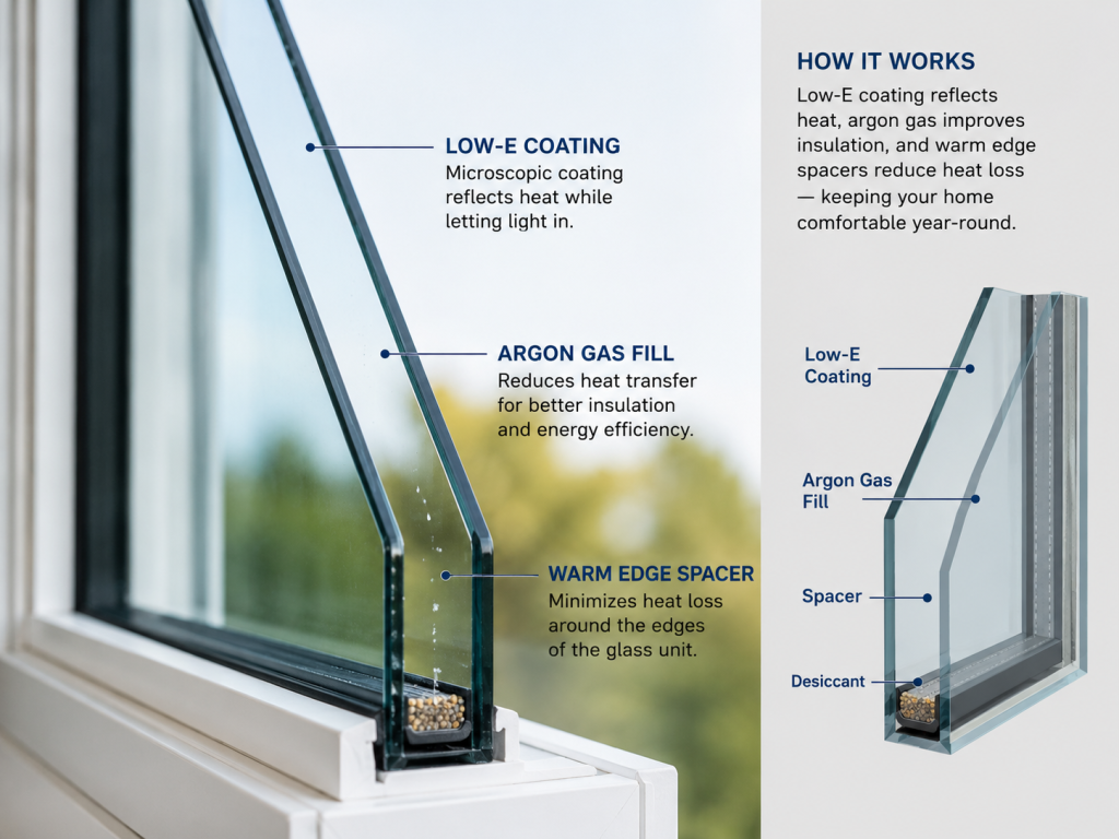 Energy efficient replacement window glass coating
