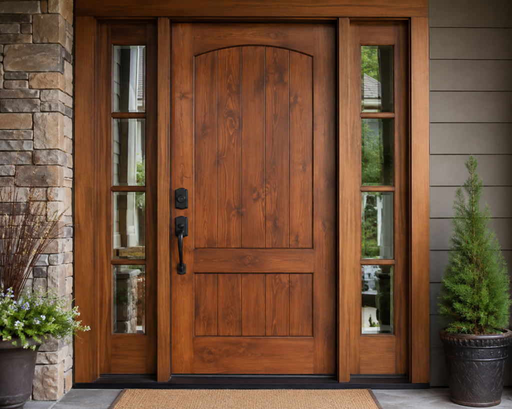 Wood door material Salt Lake City home