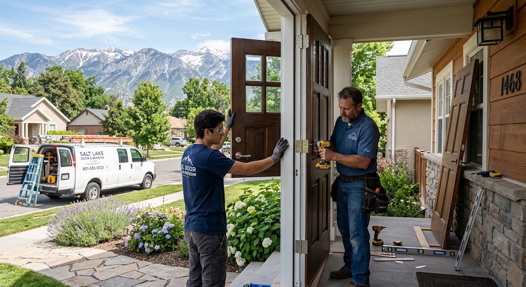 Door installation project on a Salt Lake City home