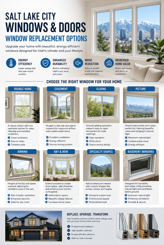 Window replacement options Salt Lake City home