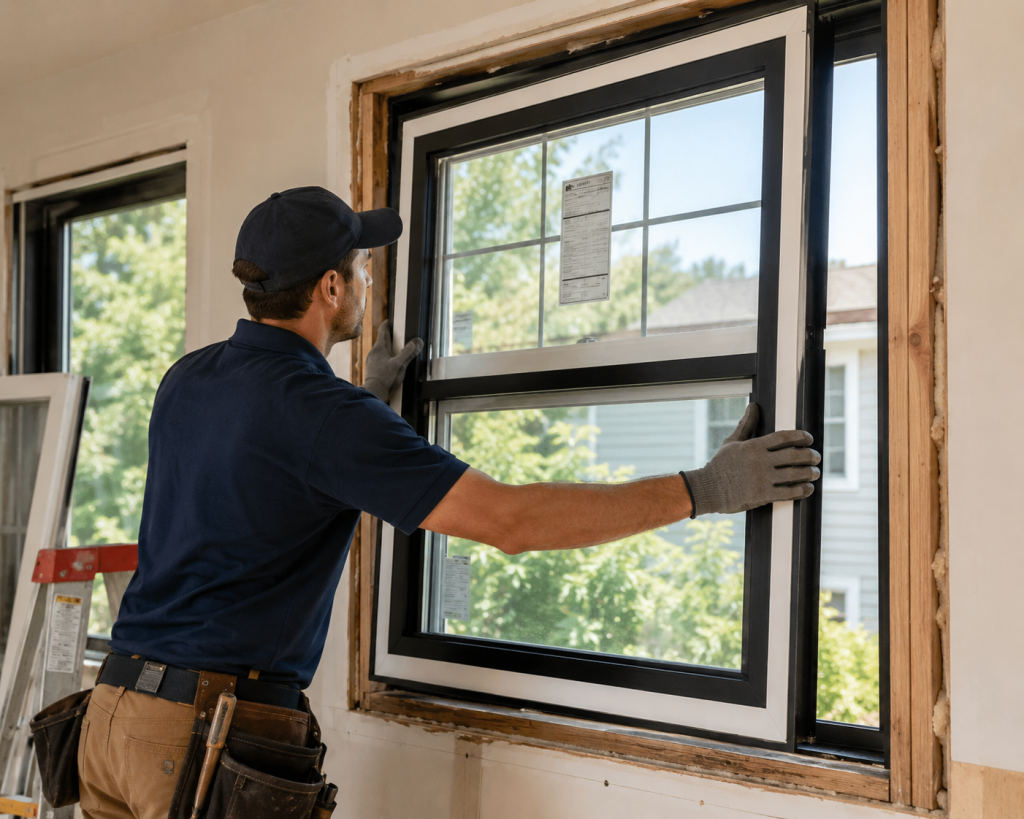 Professional window installation in a Salt Lake City home