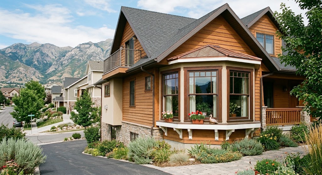 Bay window angle configuration on a Salt Lake City home