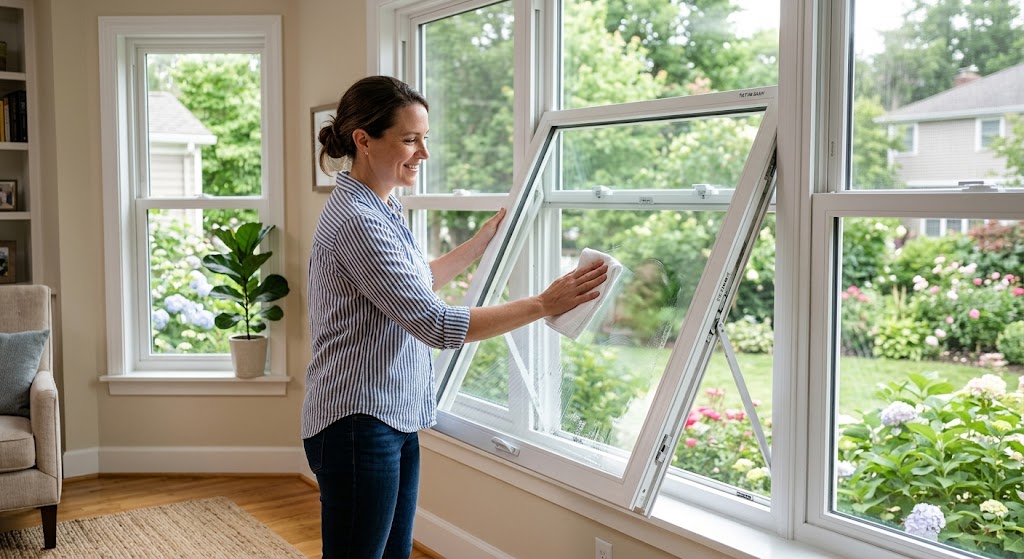 Easy-to-clean window with a tilt-in sash