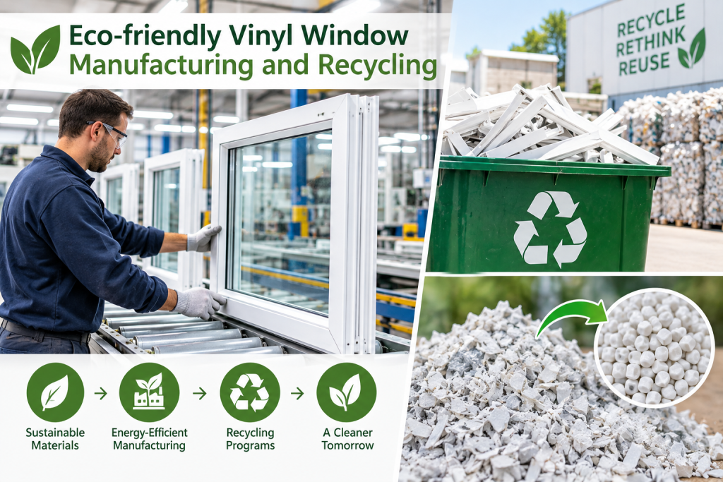 Eco-friendly vinyl window manufacturing and recycling
