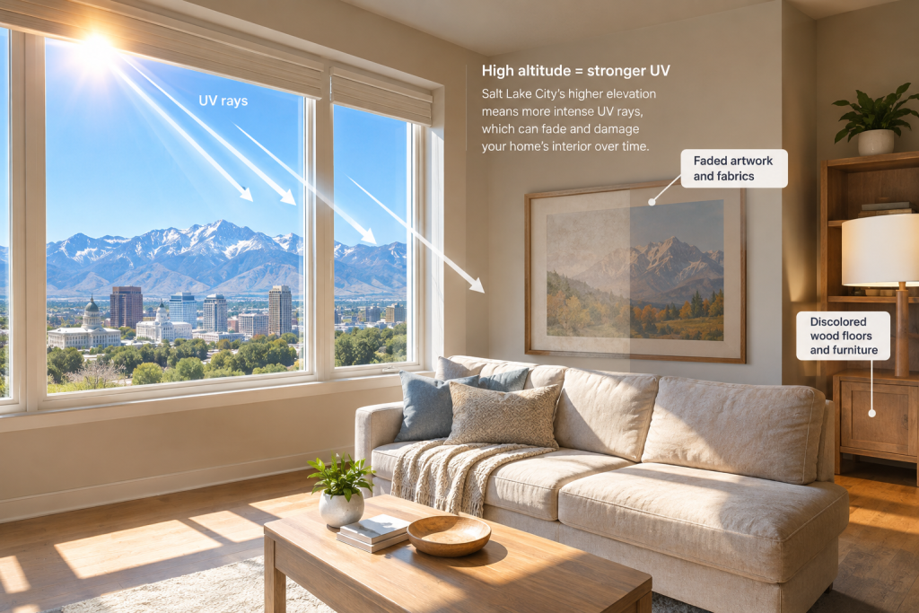 High altitude UV exposure affecting a Salt Lake City home's interior