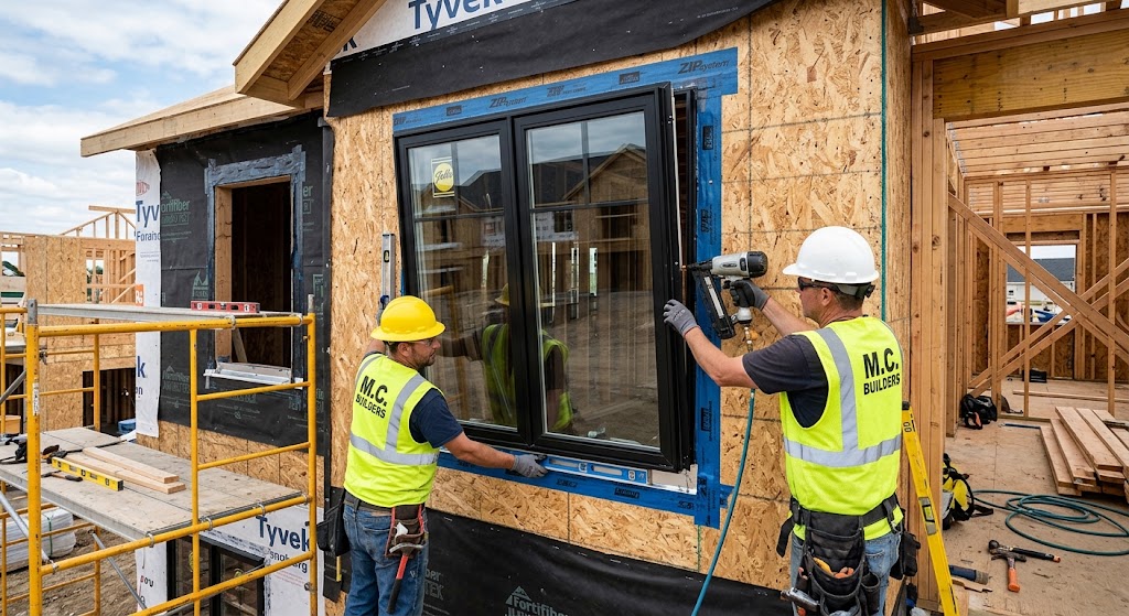 Full-frame new construction window installation
