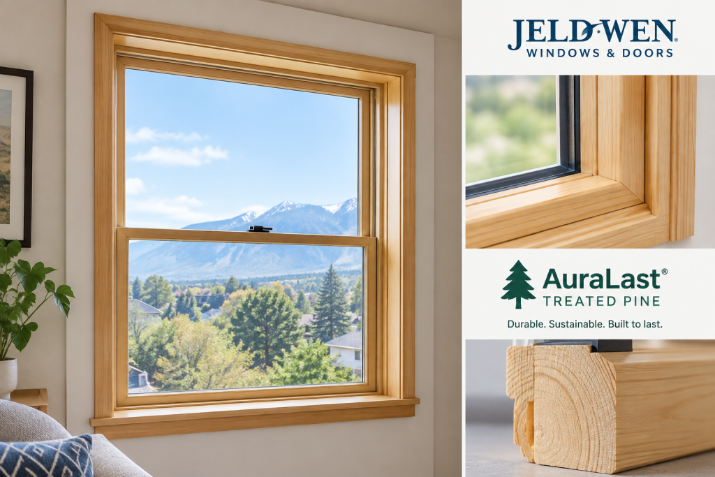 JELD-WEN window built with AuraLast wood protection treated pine