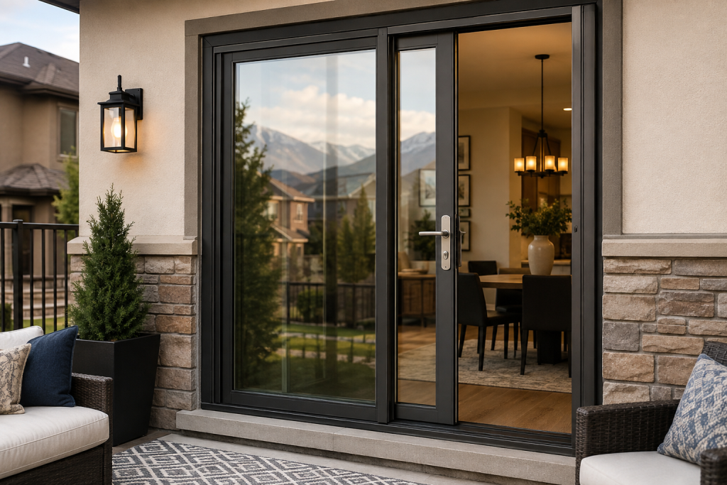 Secure patio door on a Salt Lake City home