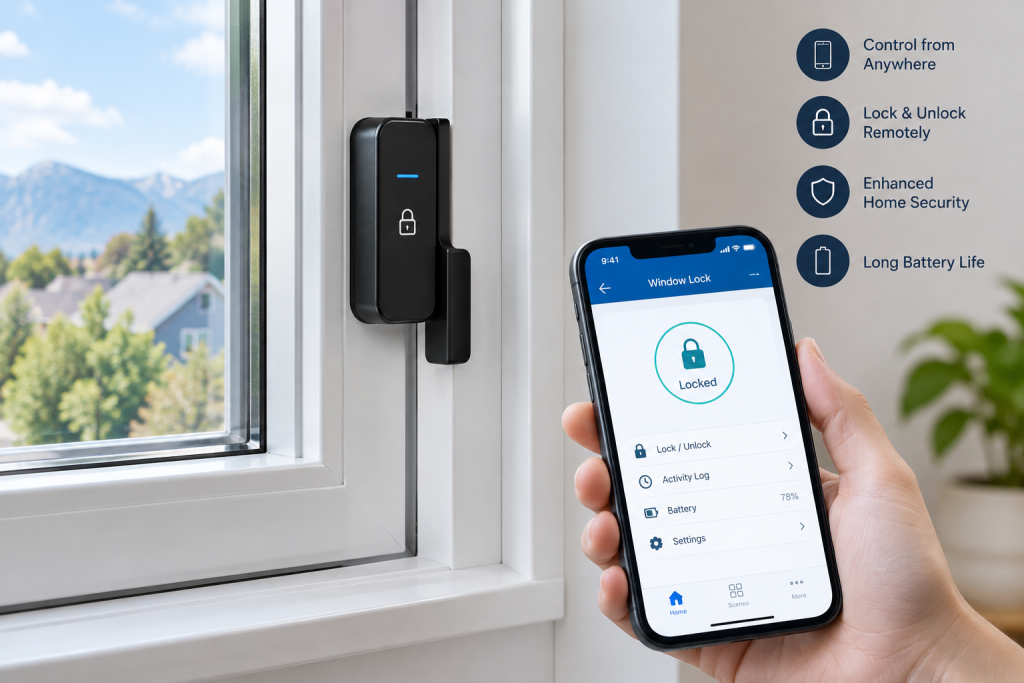 Smart connected window lock with app control