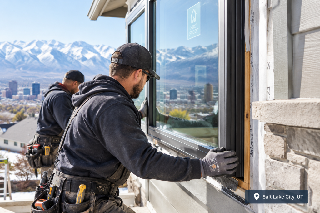 window installation Salt Lake City UT professional at work