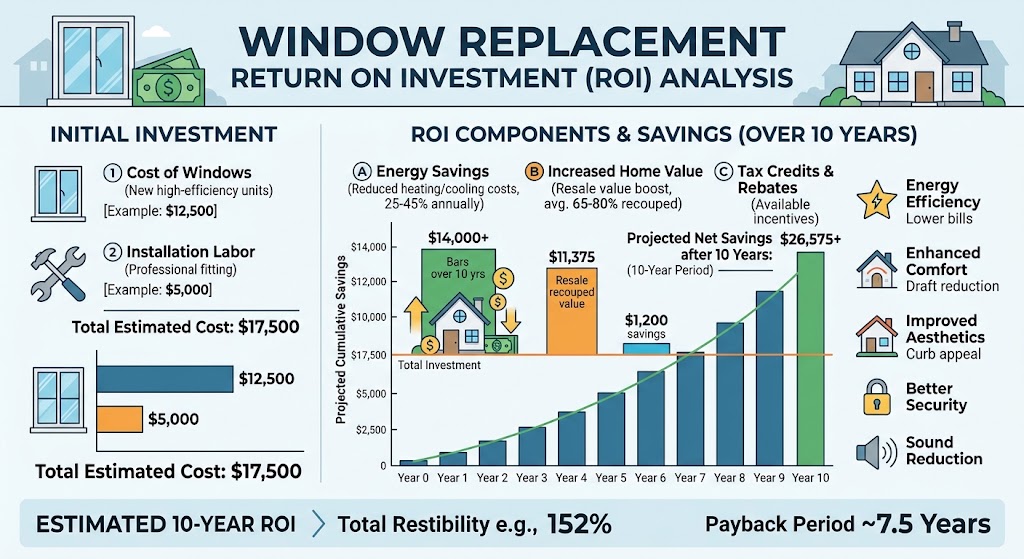 Chart showing window replacement return on investment