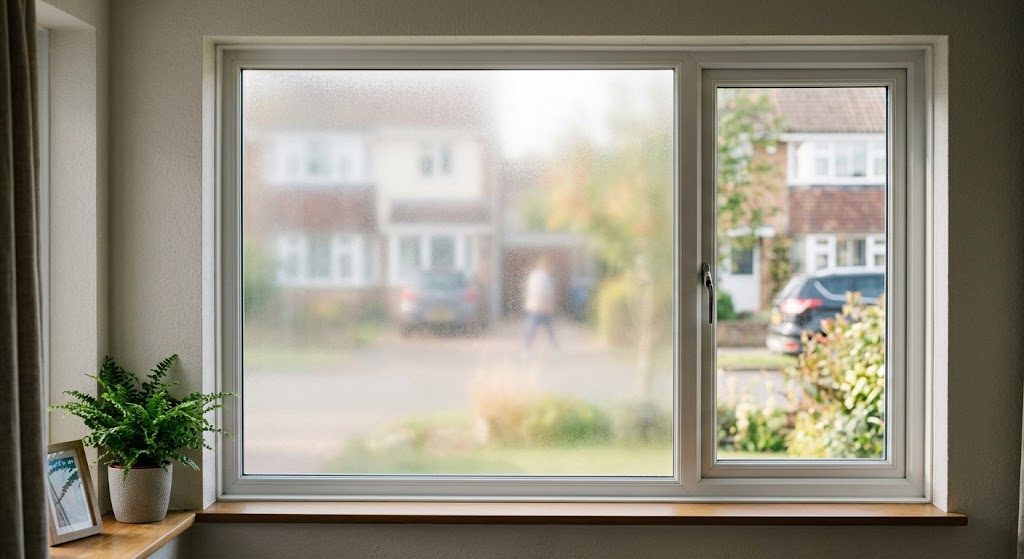 Safety and privacy film applied to window glass
